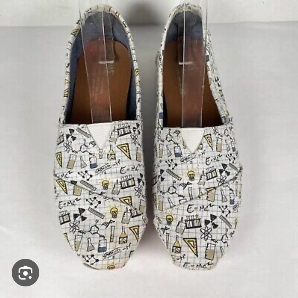 Toms White Canvas Chemistry Slip-Ons